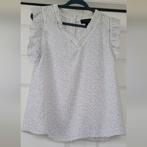 Laundry By Shelli Segal White Speckled Blouse